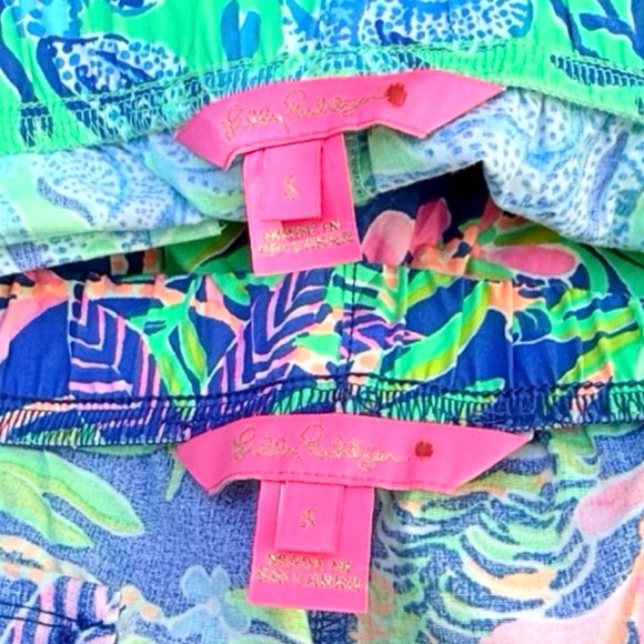 Lilly Pulitzer Tropical Print Shorts Lot - Aqua & Blue - Picture 6 of 6